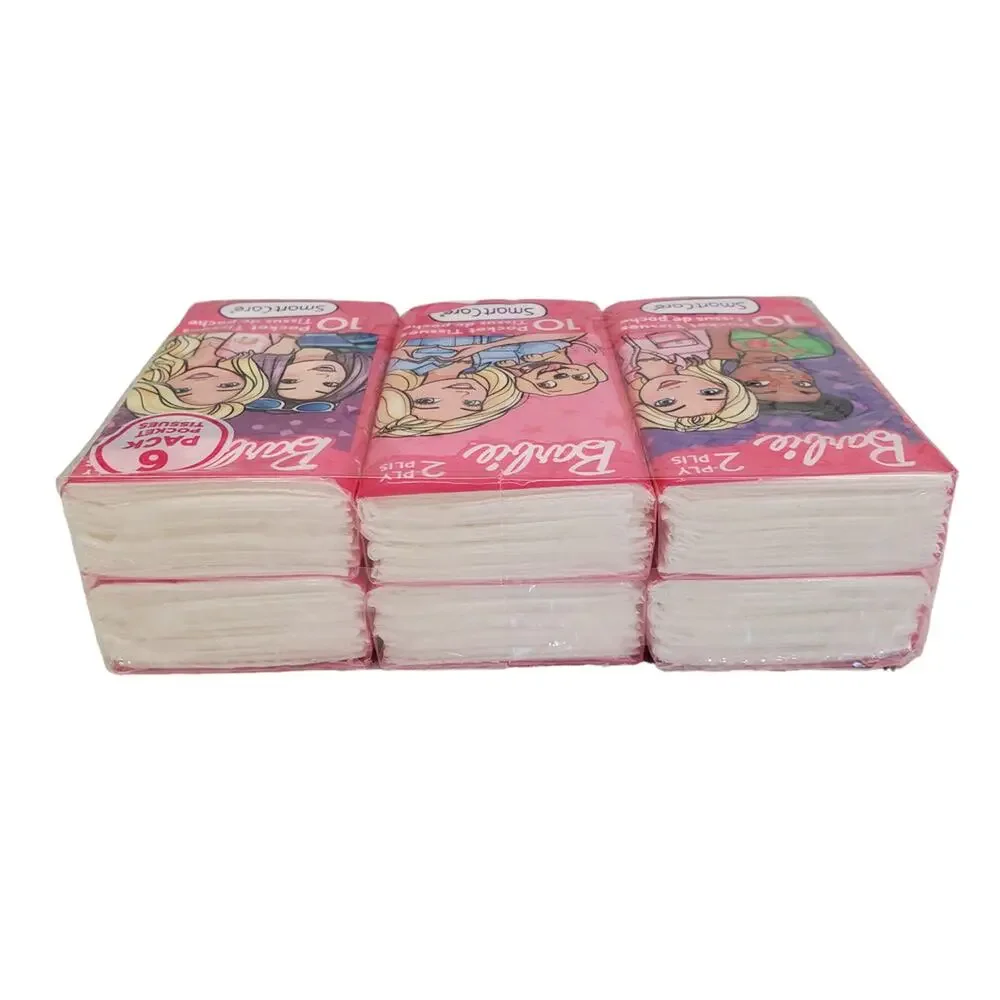 Barbie Travel Tissues SmartCare Pocket Tissues 6 Pack Barbie 2 Ply